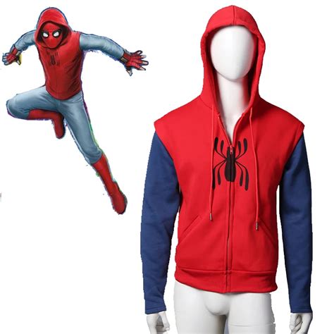 Cosplaydiy Hot Movie Spider Man Homecoming Hoodie Cosplay Costume Cotton Sweater Men S Hooded