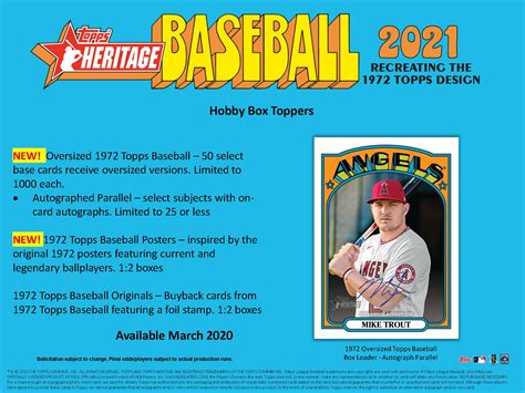 Topps Heritage Baseball Cards Hobby And Retail Info