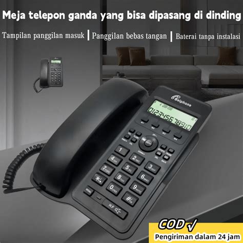 Jual Telepon kabel rumah tangga Tampilan pemanggil LCD Tanpa baterai Speakerphone Meja Dinding ...