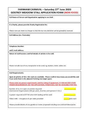 Fillable Online Stall Booking Form Fax Email Print Pdffiller