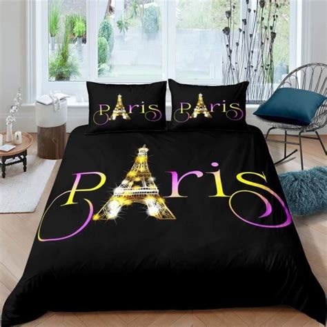 Paris Sets De Housse De Couette Tour Eiffel Parure De Lit 200X200Cm