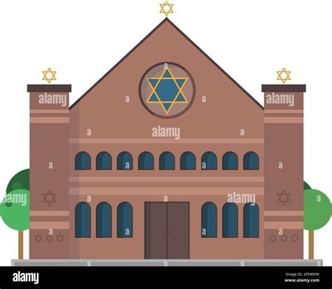 Cute Cartoon Vector Illustration Of A Synagogue Stock Vector Image