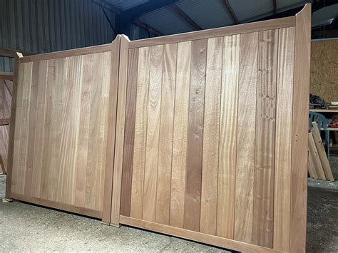 Wooden Driveway Gates New Hardwood Modern Garden Iroko or Sapele Custom ...