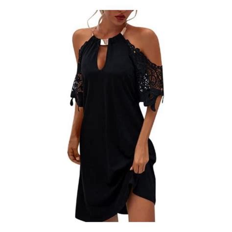 Robe Sexy Grande Taille À Manches Courtes Épaules Dénudées Robe Courte