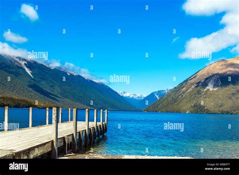 Pier On Lake Rotoiti Nelson Lakes National Park New Zealand Copy