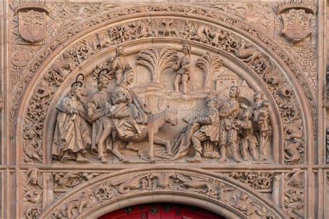 Porta Palmeira Portada De Ramos Na Catedral De Salamanca Espanha Foto