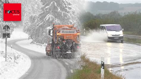 Verkehrschaos Wintereinbruch Schwere Unwetter Legen Teile