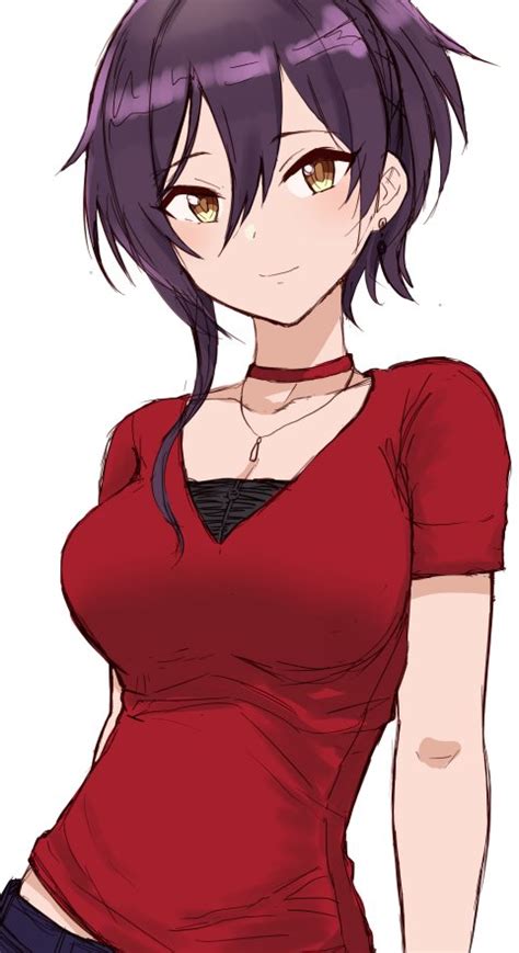 The Big Imageboard Tbib 1girl Alternate Hairstyle Black Hair Black Pants Blush Breasts