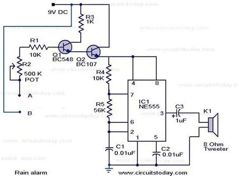 Rain Alarm Circuit-Science project with rain detector circuit-Working