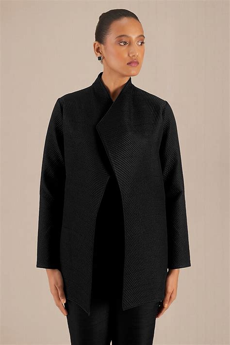 Black Silk Structured Jacket By Ampm At Pernias Pop Up Shop 2025