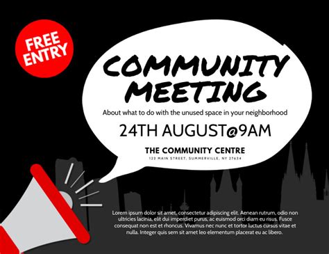 Community Meeting Flyer Template Postermywall