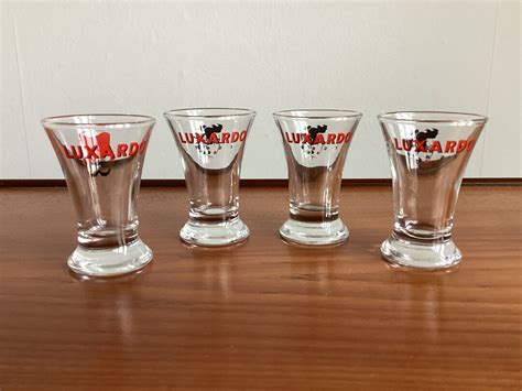 A Set Of 4 Vintage Luxardo Sambuca Shot Glasses Etsy Uk