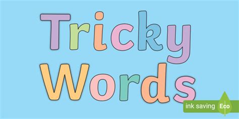 Tricky Words Multi Coloured Display Lettering Teacher Made