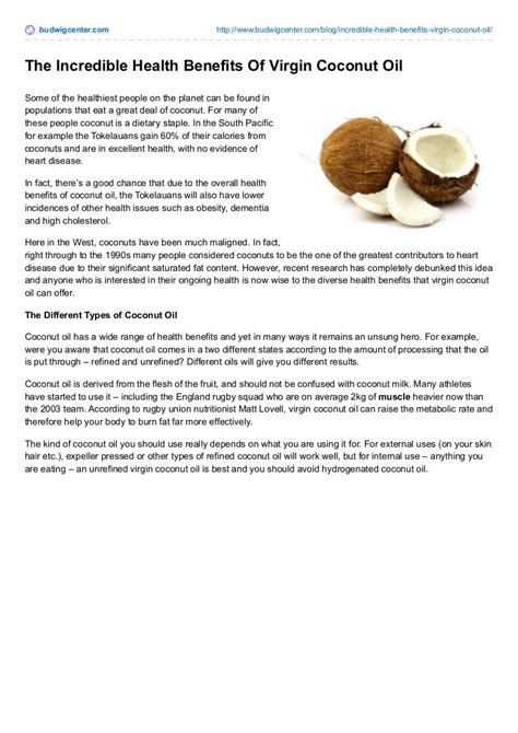 The Incredible Health Benefits Of Virgin Coconut Oil