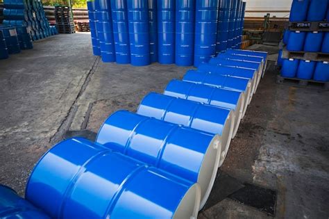 Premium Photo Oil Barrels Blue Or Chemical Drums Vertical And Horizontal