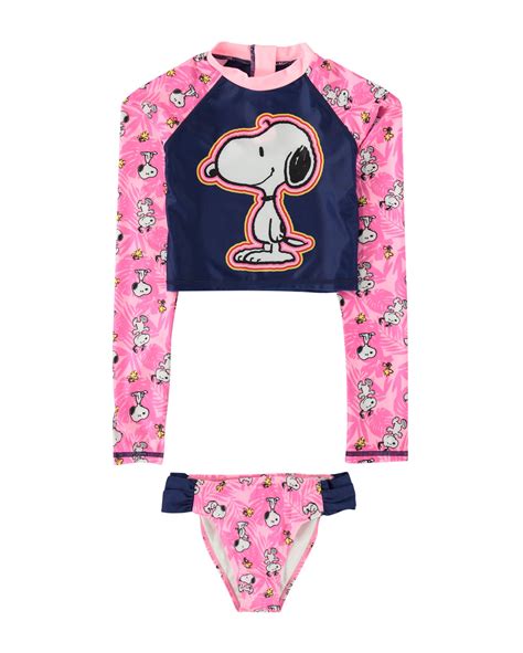 Riachuelo Biqu Ni Infantil Camiseta E Calcinha Snoopy Azul Marinho Uv