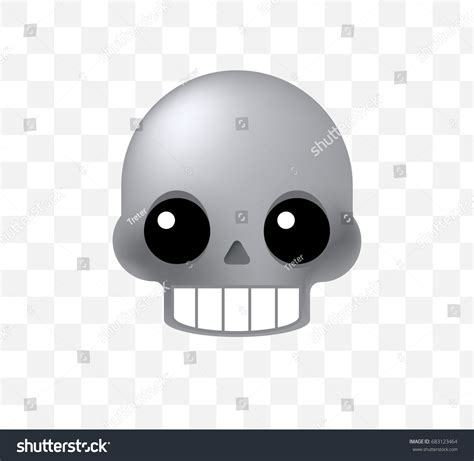 Stock Vektor „skull Emoticon On Transparent Background Isolated Bez