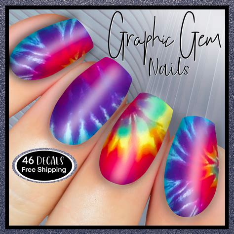 Jewelry And Beauty Nail Art Accessories Tie Dye Rainbow Butterfly