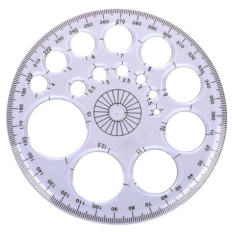 360 Degree Protractor All Round Ruler Template Circle School Drafting