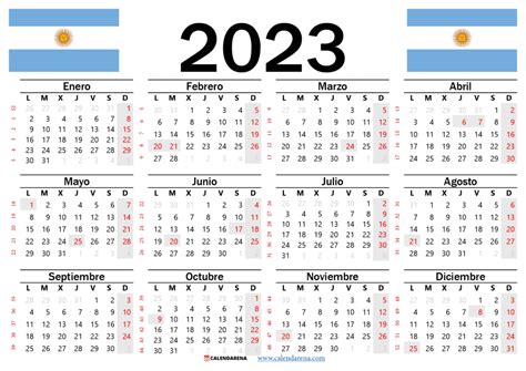 Calendario 2023 Argentina En 2021 Calendario Argentina Imprimir Sobres