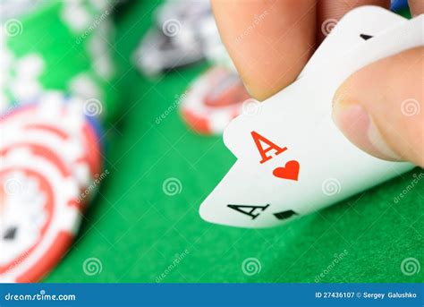Cards Winning Combination In Black Jack In Hand Stock Image Image Of