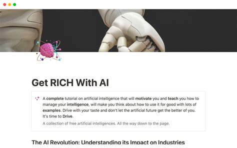 Notion 노션 템플릿 갤러리 Get Rich With Ai