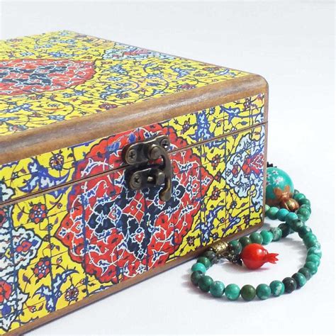 Decorative Storage Box Yellow Pattern Persiscollection