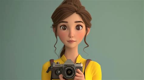 Una vibrante ilustración en 3D de una animada mujer de dibujos animados