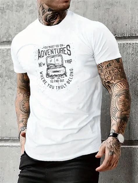 Must Go Adventures Print T Shirt Tees Men Casual Short Temu Ireland