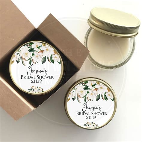 Bridal Shower Personalized Candle Favors Set Of 6 Candles Magnolia