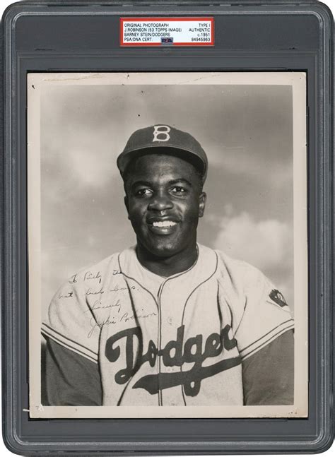 Rca Jackie Robinson Signed Original Photograph Used For Topps