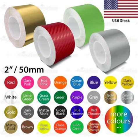 50mm 2 Roll Pin Stripe PinStriping Solid Trim Body Line Tape Vinyl Car