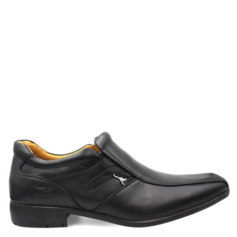 KANGAROO Original Genuine Cow Leather Men Formal Slip On Shoes 9712-A8-Black