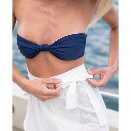 Maillot De Bain Anti Uv Canopea Pour Femme Leia En Blanc Et Bleu Myrtille