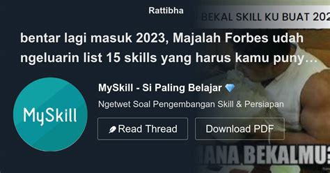 Bentar Lagi Masuk Majalah Forbes Udah Ngeluarin List Skills