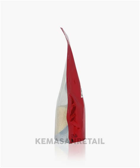 Kemasan Standing Pouch Transmet Kombinasi Zip Merah 18X29 1100gr