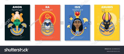 Egyptian Gods Poster Set Four Vertical Stock Vector (Royalty Free) 2214842253 | Shutterstock