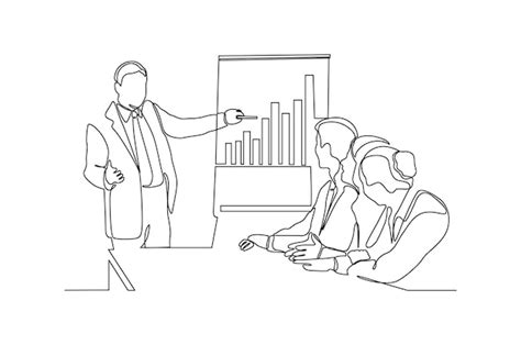 Premium Vector Continuous Line Drawing Of A Group Of People At Work