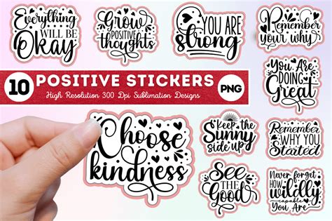 Motivational Sublimation Stickers Png Graphic by Regulrcrative ...