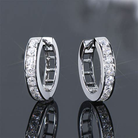 2 5mm Moissanite Hoop Earrings In S925 Sterling Silver Helloice