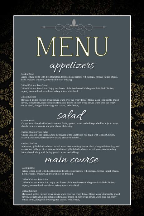 Menu Template Postermywall