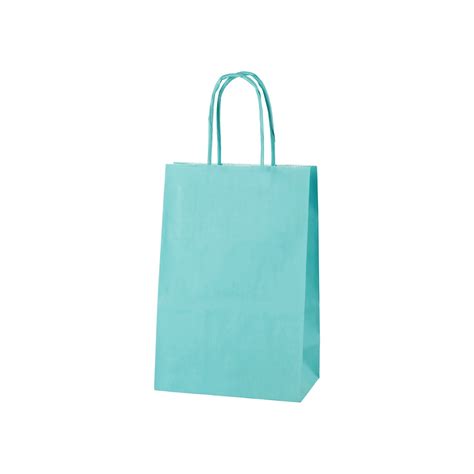 Light Blue Twist Handle Paper Party Bags Size Extra Small 14 X 8 X