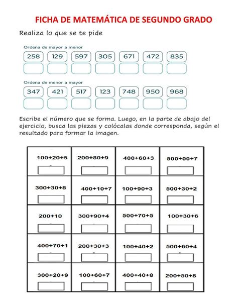 Ficha De Matematica Segundo Grado Worksheet Live Worksheets