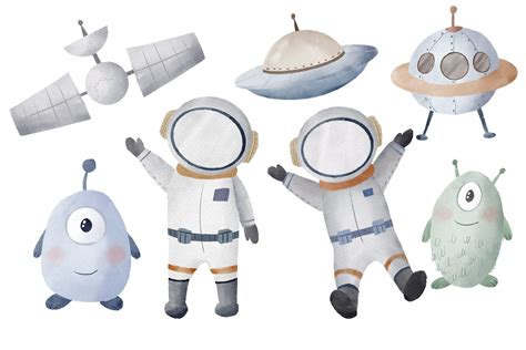 Watercolor Astronaut Clipart Png Masterbundles