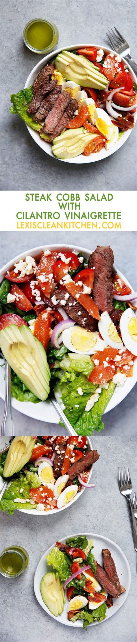 Steak Cobb Salad With Cilantro Vinaigrette Lexis Clean Kitchen