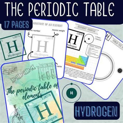 Hydrogen The Periodic Table Lesson Reading Activity Worksheets