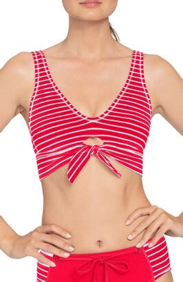 Robin Piccone Sailor Tie Knot Bikini Top Shopstyle Two Piece Swimsuits