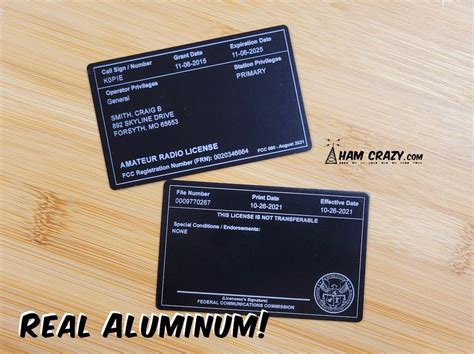 Aluminum Fcc Amateur Radio License Reference Copy Card Etsy