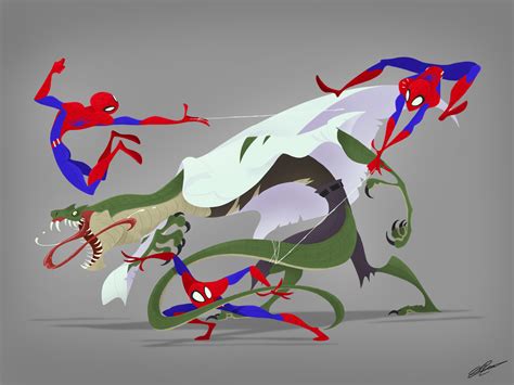 Dribbble SPIDERMAN VS LIZARD Dribble By Olivier Silven