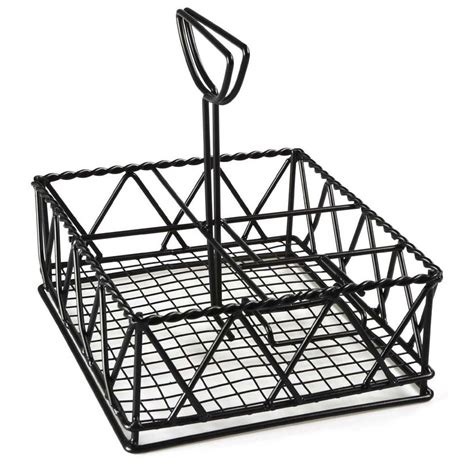 Rectangular Condiment Stands With 6 Compartments And Menu Holder Wire